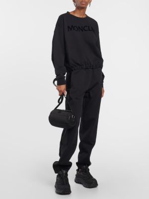 Pikowana nylonowa torba na ramię puchowa Moncler czarna