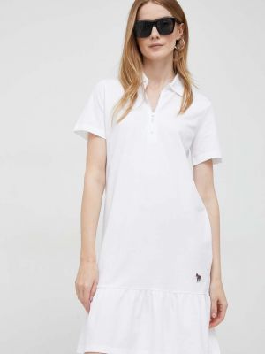 Памучна рокля Ps Paul Smith бяло
