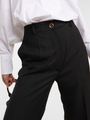 Pantaloni de lână cu croială lejeră Patou negru