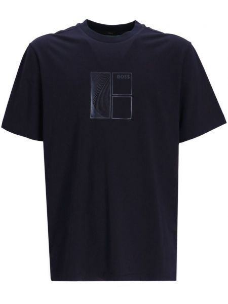T-shirt mit print mit rundem ausschnitt Boss schwarz