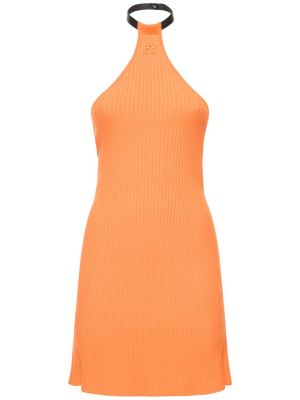 Viskózové mini šaty Courrèges oranžové