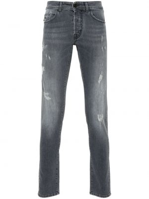 Slim fit skinny džíny s nízkým pasem s oděrkami Sartoria Tramarossa šedé
