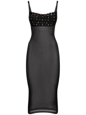 Μίντι φόρεμα με πετραδάκια Alessandra Rich μαύρο