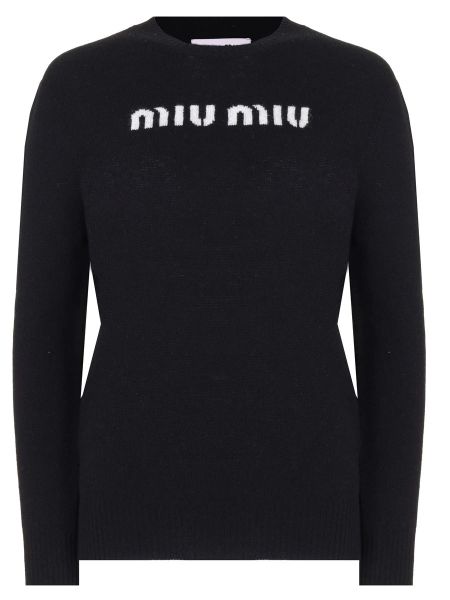Шерстяной свитер Miu Miu черный