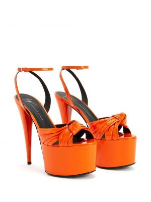 Sandały na platformie Giuseppe Zanotti pomarańczowe