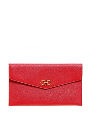 Lær clutch Salvatore Ferragamo rød