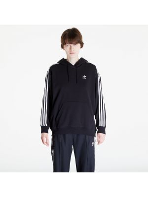 Ριγέ φούτερ με κουκούλα Adidas Originals μαύρο
