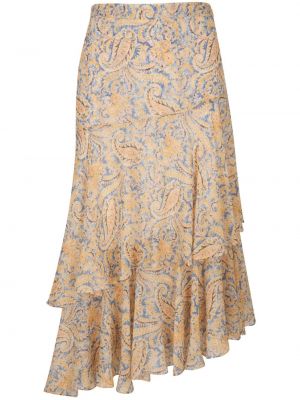Hodvábna sukňa s potlačou s paisley vzorom Veronica Beard