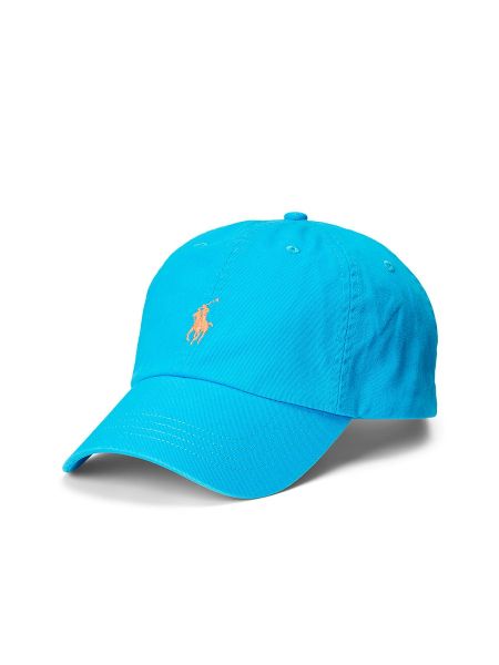 Gorra de algodón con bordado Ralph Lauren azul