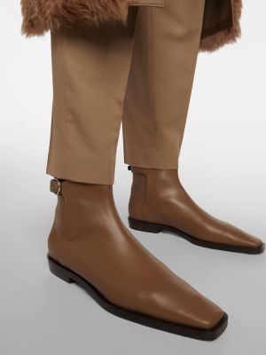 Leder ankle boots Toteme beige