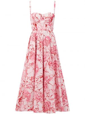 Květinové midi šaty s potiskem Giambattista Valli růžové