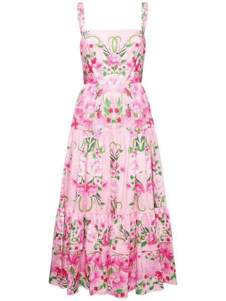 Памучна миди рокля Borgo De Nor розово