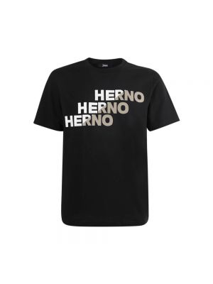 Koszulka z krótkim rękawem Herno czarna