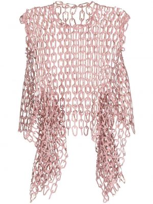 Kort blus med drapering Shatha Essa rosa