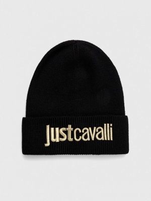 Dzianinowa czapka Just Cavalli czarna
