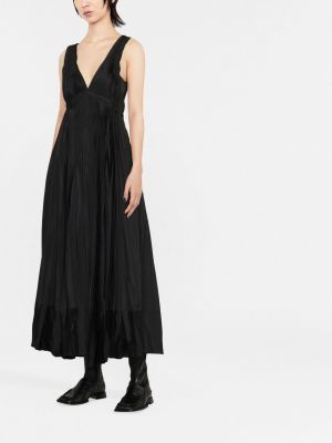 Abendkleid mit v-ausschnitt mit plisseefalten Jil Sander schwarz
