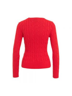 Dzianinowy sweter Ralph Lauren czerwony