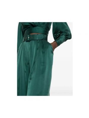 Pantalones de seda Zimmermann verde