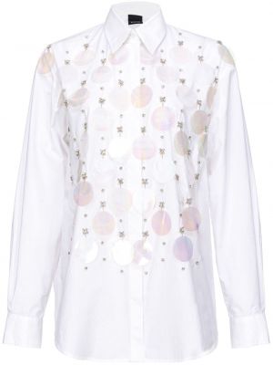 Camicia con cristalli Pinko bianco