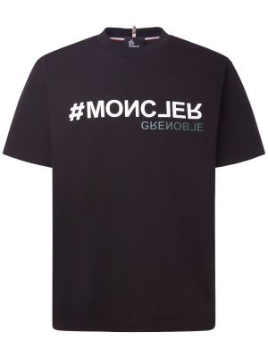 T-shirt di cotone in jersey Moncler Grenoble nero