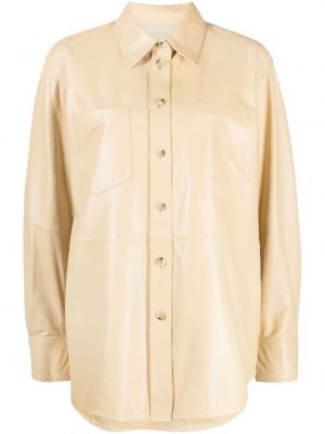 Δερμάτινο πουκάμισο Helmut Lang κίτρινο