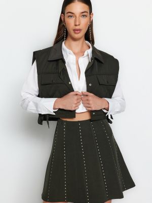 Mini sukně Trendyol khaki