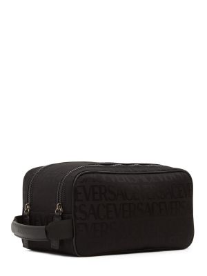 Jacquard nylon crossbody táska Versace fekete