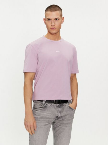Voľné priliehavé tričko Boss fialová