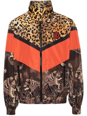 Bomber jakna s potiskom s tigrastim vzorcem Just Cavalli rjava