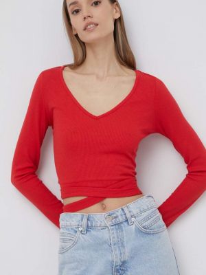 Tričko s dlouhým rukávem s dlouhými rukávy Pepe Jeans červené
