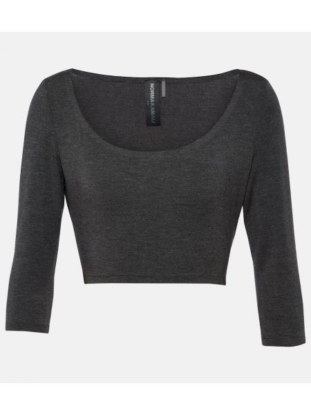 Crop top de tela jersey Norma Kamali gris