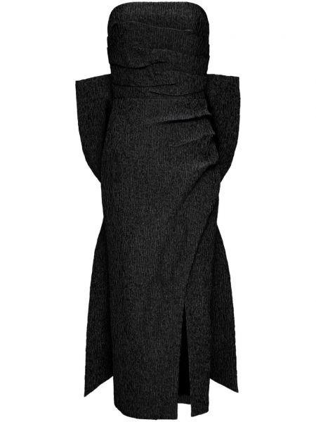 Oversized večerní šaty s mašlí Rebecca Vallance černé