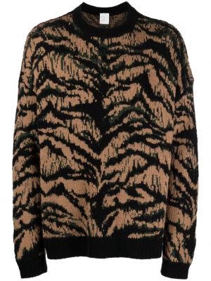 Bluza wełniana z nadrukiem w tygrysie prążki Roberto Cavalli