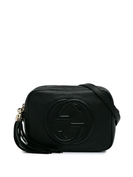 Δερμάτινη τσάντα χιαστί Gucci Pre-owned μαύρο