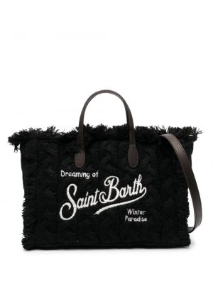 Τσάντα shopper με κρόσσια Mc2 Saint Barth μαύρο