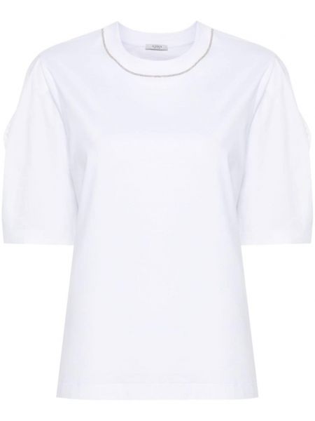 T-shirt avec perles Peserico blanc