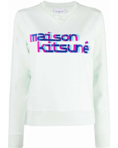 Trykt sweatshirt Maison Kitsuné grønn