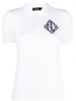 Polo majica s vezom Lauren Ralph Lauren bijela