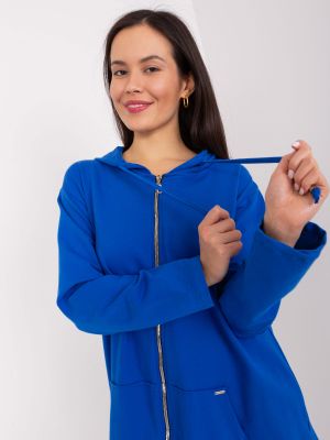 Mikina s kapucí na zip Fashionhunters modrá
