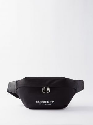 Холщовая поясная сумка с логотипом Burberry черный