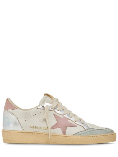 Stjernemønster lær sneakers Golden Goose hvit