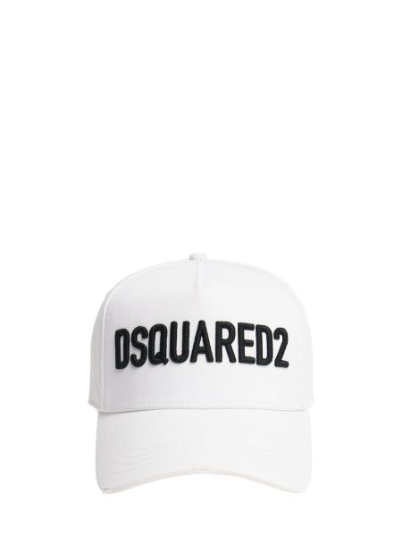 Puuvilla lippalakki Dsquared2 valkoinen