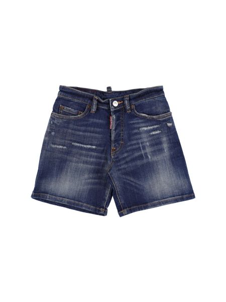 Bomull jeans-shorts for gutter Dsquared2 blå