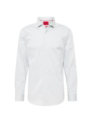 Jednofarebná bavlnená košeľa v biznis štýle Hugo - sivá