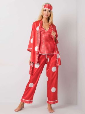 Puntíkaté pyžamo Fashionhunters červené