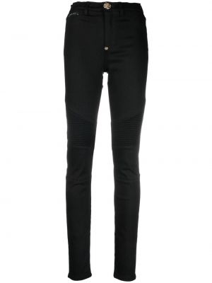 Skinny fit-jeans med hög midja Philipp Plein svart