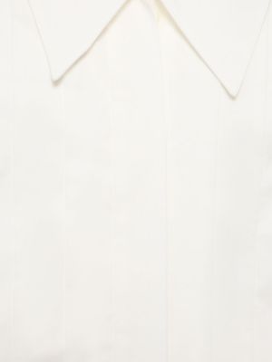 Plisovaná bavlnená košeľa Khaite biela