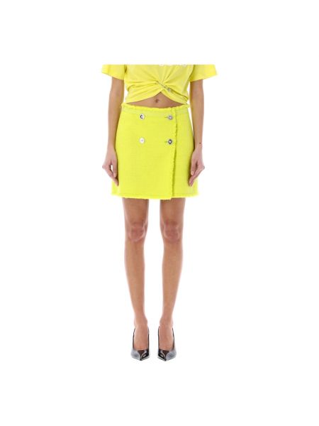 Mini falda de tweed Versace amarillo