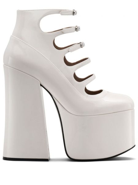 Кожени полуотворени обувки Marc Jacobs бяло
