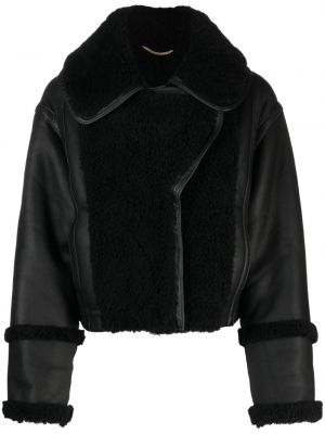 Usnjena jakna Victoria Beckham črna